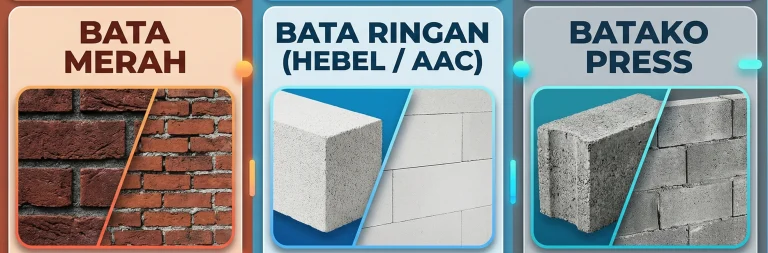 perbedaan material dinding