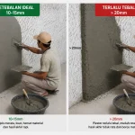 Plester tipis vs plester tebal