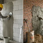 plester konvensional vs plester mortar